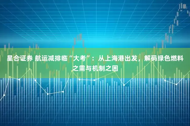 星合证券 航运减排临“大考”：从上海港出发，解码绿色燃料之需与机制之困